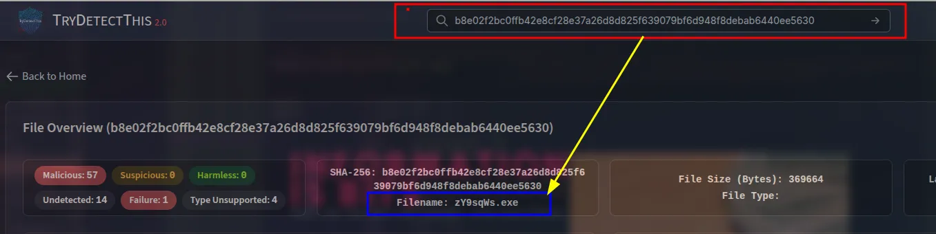 Hash Lookup Results